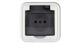 Liza Gniazdo Bryzgoszczelne Z/U (Klapka Dymna) Biały Gph-1Zd