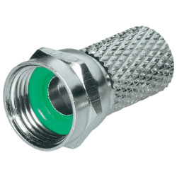 BKL 0403018/GN F-Plug with Screw Connection Green