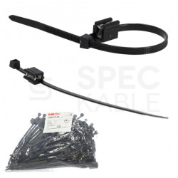 Opaski zaciskowe kablowe UV 4,8x280mm z klipsem do kabla solarnego PV czarne 100szt. ONESTO