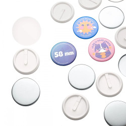 Przypinka 58mm z klipsem zestaw 50 szt.