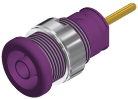 4 mm panel socket, solder connection, mounting Ø 12.2 mm, CAT III, purple, 972359109