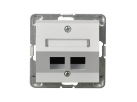 IMPRESJA Obudowa gniazda podwójne typu Keystone skośna biały GPK-2YS/p/00 OSPEL