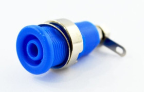 24.301.5 gniazdo bananowe bezpieczne niebieskie 4mm, 32A / 1000V