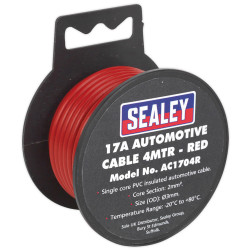 Sealey AC1704R Automotive Cable 17A 4mtr Red