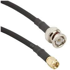 Coaxial cable, BNC plug (straight) to SMA plug (straight), 50 Ω, RG-58/U, grommet black, 750 mm, 245101-04-M0.75