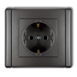 FLEXI Gniazdo pojedyncze z/u SCHUKO grafitowy 11FGP-1sp