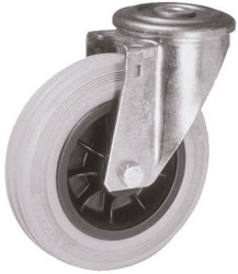 Koło samonastawne średnica kabla 100mm Otwór na śrubę LAG 85kg wysokość całkowita 128mm