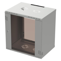 Szafa wisząca Professional 19" 12U, 450mm, drzwi szklane, szara