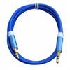 Przyłącze 3,5 wtyk stereo - 3,5 wtyk stereo 1,0m wtyki SLIM oplot bawełniany niebieski