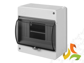 Rozdzielnica natynkowa 6 modułowa 1x6M drzwi transparentne IP30 MINI S6 N+PE 2306-01 ELEKTRO-PLAST NASIELSK