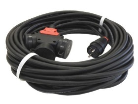 Przedłużacz budowlany jednofazowy elCORD 16A 230V IP44 40m H07RN-F 3G2,5 z wtyczką uni-schuko i potrójnym gniazdem 32126400