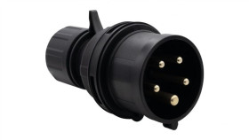 Wtyczka Siłowa Czarna 16A 5P - Bolców F7.0159