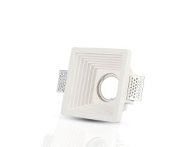 VT-867 Oczko halogenowe trzonek: GU10 gips biała kwadratowa 3151 V-TAC