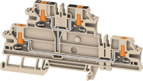 Multi level terminal block, push-in connection, 0.14-4.0 mm², 4 pole, 24 A, 8 kV, dark beige, 2847630000
