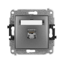 ICON Mechanizm gniazda komputerowego pojedynczego 1xRJ45, kat. 5e, ekranowane, 8-stykowy grafitowy 11IGK-1e