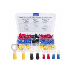 Zestaw Konektorów Oczkowych 200 Sztuk, Izolowane