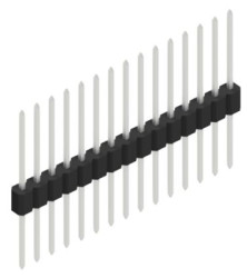 Pin header, 15 pole, pitch 1.27 mm, straight, black, 10059540