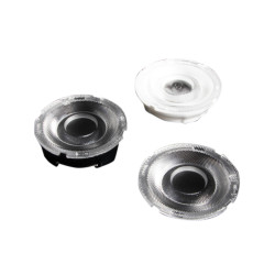 Soczewka LED szerokokątna, kąt widzenia 36 ° Bezbarwny Metakrylan polimetylu (PMMA) Okrągły, Ledil, seria: Amy 50