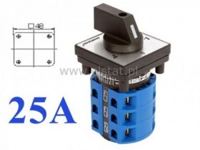 Wyłącznik 25A,3 tory 3 war. ( L-0-P ) (48x48mm)