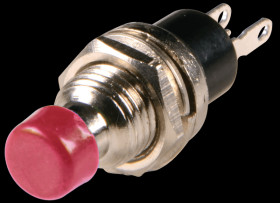Miniature push button, ON 0.5 A, 250 VAC, red