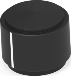 Rotary knob, 6.35 mm, aluminum, black, Ø 19.1 mm, H 16 mm, 7-1437621-5