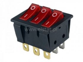 Przełącznik stab. podśw. 230V 3 klawisze OFF-ON 9p
