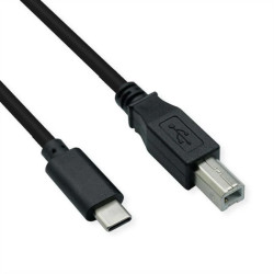 ROLINE Kabel USB2.0 typu C, C - B, M/M, czarny, 3 m