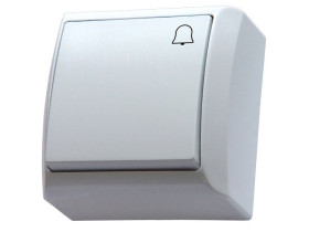 BIS Wyłącznik zwierny przycisk "dzwonek" biały ŁN-6B/00 OSPEL