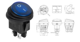 PRZEŁĄCZNIK OKRĄGŁY HERMETYCZNY NIEBIESKI 230 MKO DWUTOROWY