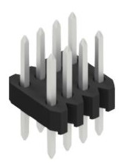 Pin header, 8 pole, pitch 1.27 mm, straight, black, SLVW20368Z