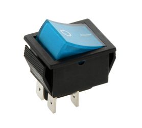 Przełącznik kołyskowy dwuobwodowy niebieski