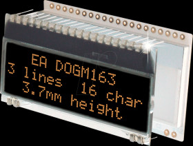 EA DOGM163S-A LCD text module, 48.3 x 12 mm, black