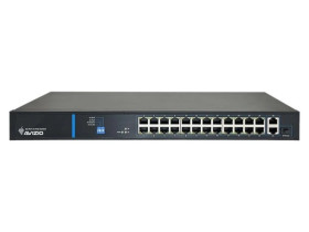 Switch PoE Desktop 26x port RJ45 (24x PoE+ Fast Ethernet 100Mb/s i 2x Uplink Gigabit Ethernet ) przełącznik niezarządzalny AVIZI