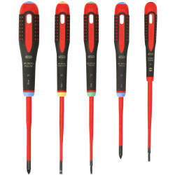 Bahco BE-9872SL BE-9872SL ERGO&#x2122; VDE Insulated Screwdriver Set, 5 Piece