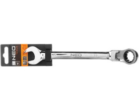 Klucz płasko-oczkowy z przegubem i grzechotką 19 x 250 mm 09-061