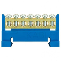 Listwa zaciskowa niska LZ 7-torowa niebieska na szynę DIN TH35 (7x 16mm2) PAWBOL