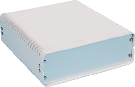 Die-cast aluminum enclosure, (L x W x H) 180 x 305 x 105 mm, light gray (RAL 7035), IP40, 2006-0605M