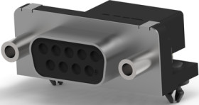 D-Sub socket, 9 pole, standard, equipped, angled, solder pin, 5747836-6
