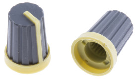 Pokrętło potencjometru oś: 6mm średnica: 13mm Okrągłe Guma Szary RS PRO