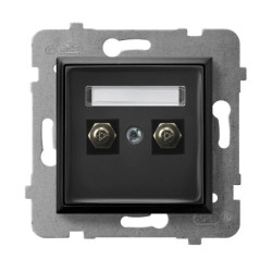 ARIA Gniazdo ekwipotencjalne podwójne czarny metalik GPE-2U/m/33