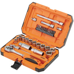Draper 22110 HI-TORQ® 6 Point Socket Set, 1/4 and 3/8 (34 Piece)