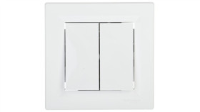 Przycisk Asfora Podwójny Zaciski Śrubowe Biały Z Ramką Eph1100321