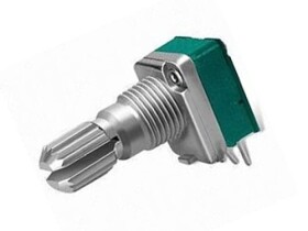 Potencjometr obrotowy 50k ohm liniowy, oś 6x15mm, raster 2,54mm; B50k 9x11