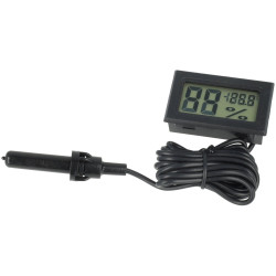 Cyfrowy termometr i higrometr FY-12 z sondą czarny