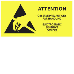 Antistat 055-0068 ESD Label 1000 pcs Yellow 38x16mm Self-Adhesive Roll