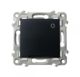 SZAFIR Łącznik zwierny światło z podświetleniem niebieskim czarny metalik ŁP-5ZS/m/33