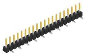 Pin header, 20 pole, pitch 2.54 mm, angled, black, 10047272