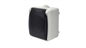 Gniazdo Pojedyncze Z Uziemieniem Natynkowe Z Klapką Dymną Aqua Plus Ip54...