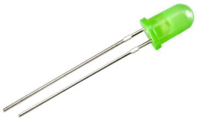 LED, THT, Ø 5 mm, green, 568 nm, 0.015 cd, 40°, 503GD2E-1A