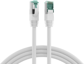 Patch cable, RJ45 plug, straight to RJ45 plug, straight, Cat 6A, S/FTP, LSZH, 1 m, white, MK6001.1W